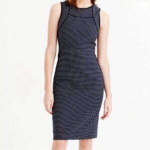 J. Crew Navy and White Striped Midi Dress